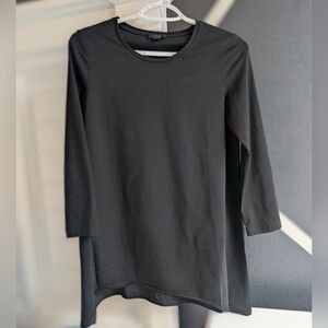 Cos Black 3/4 Tunic With Mixed 100% Cotton Front 100% Silk Side And Back Pannel.